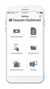 TaxPass app taxpayer dashboard